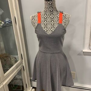 Material Girl Striped Mini Dress - Black and Orange